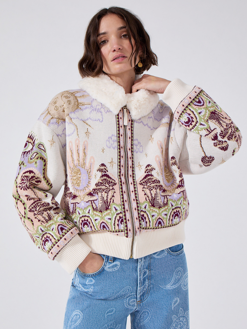 hayley menzies Written In The Stars Bomber Cream