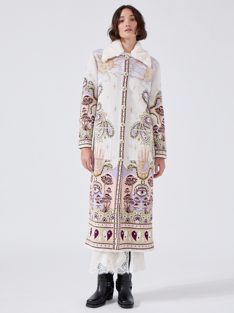 hayley menzies Written In The Stars Coat Cream