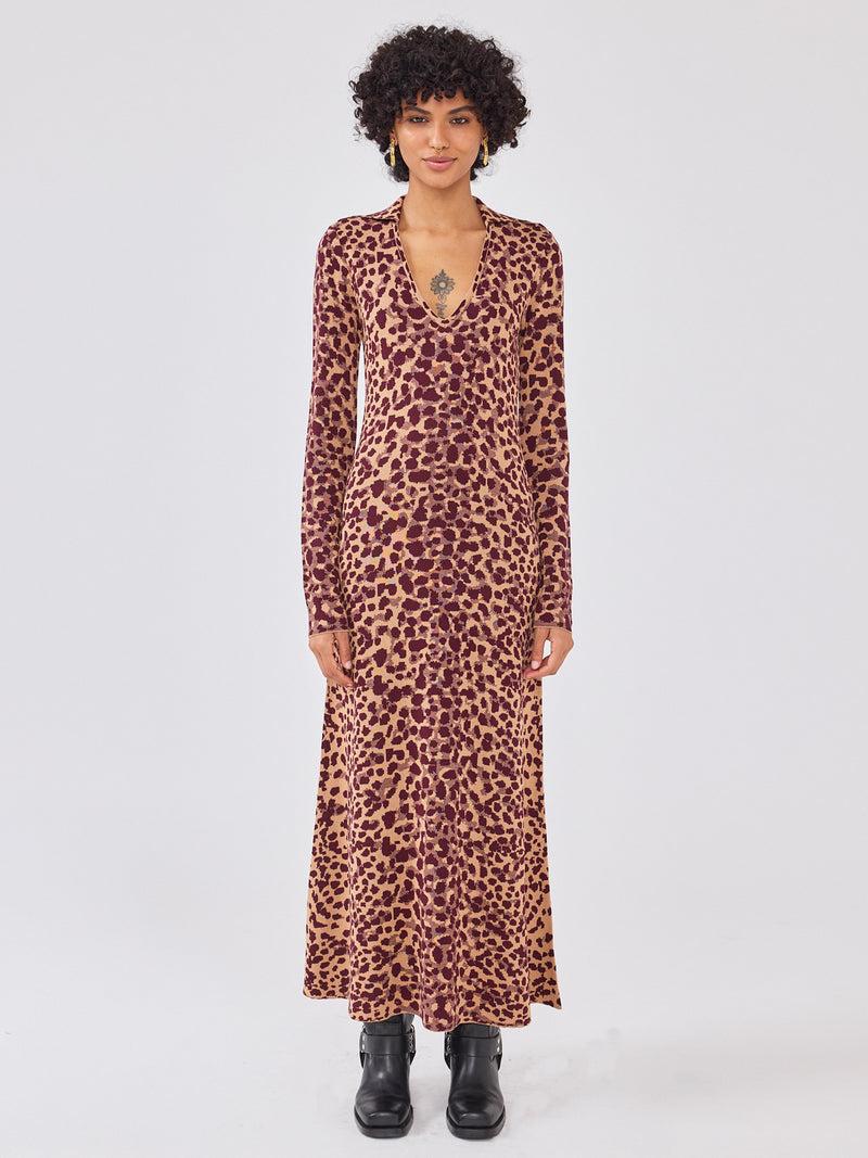 hayley menzies Jerry Silk Blend Knitted Dress Natural