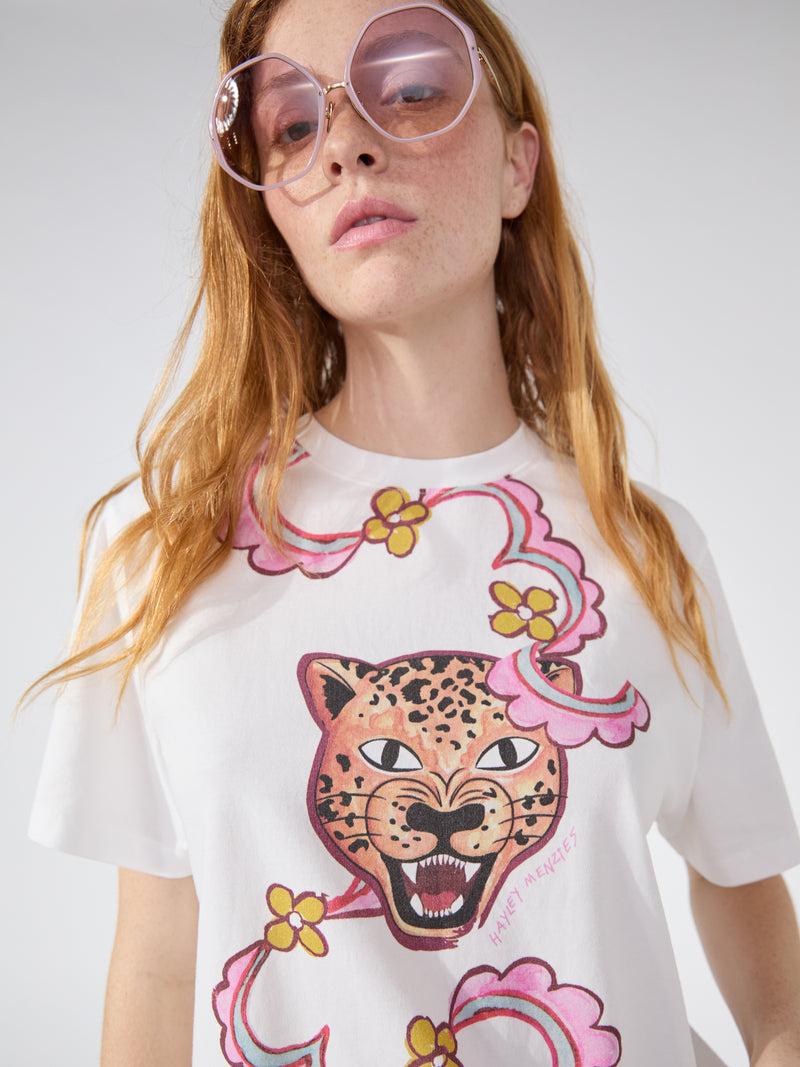 Hayley Menzies Pink Ribbon Enchanted Leopard T-Shirt
