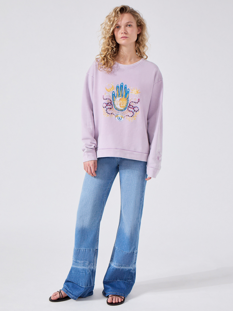 Hayley Menzies Written In The Stars Embellished Sweatshirt Lilac