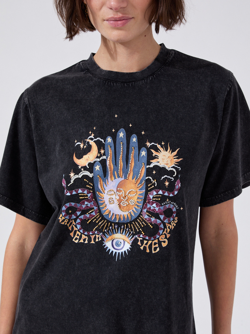 Hayley Menzies Written In The Stars Embellished T-Shirt Grey