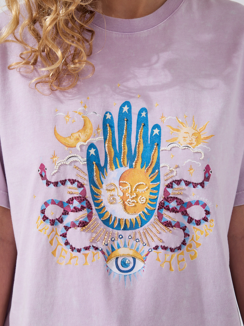Hayley Menzies Written In The Stars Embellished T-Shirt Lilac