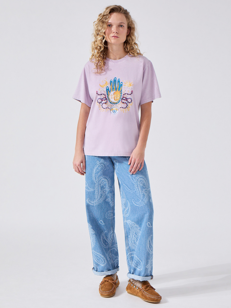 Hayley Menzies Written In The Stars Embellished T-Shirt Lilac