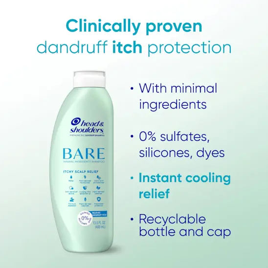 head & Shoulders BARE Itchy Scalp Relief Dandruff Shampoo Anti-Dandruff Treatment