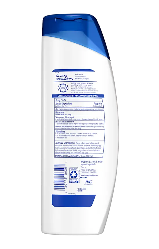 Head & Shoulders Dandruff Shampoo Anti-Dandruff Treatment Aloe Vera For Soothing Scalp Relief Paraben Free