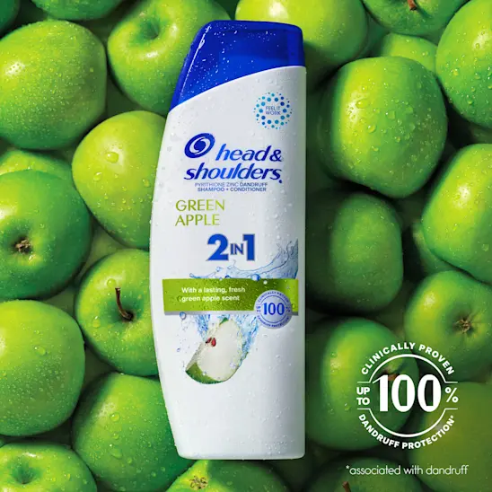 Head & Shoulders Green Apple Anti-Dandruff 2 In 1 Dandruff Shampoo And Conditioner For Daily Use Paraben Free