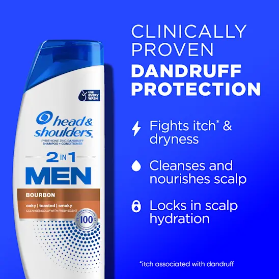 Head & Shoulders Mens 2 In 1 Dandruff Shampoo And Conditioner Bourbon