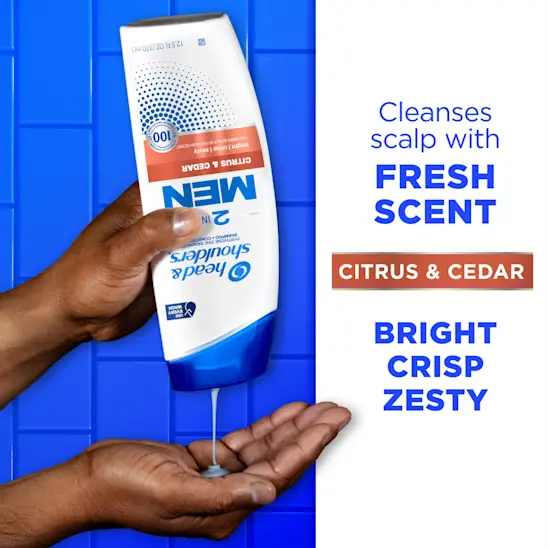 Head & Shoulders Mens 2 In 1 Dandruff Shampoo And Conditioner Citrus & Cedar