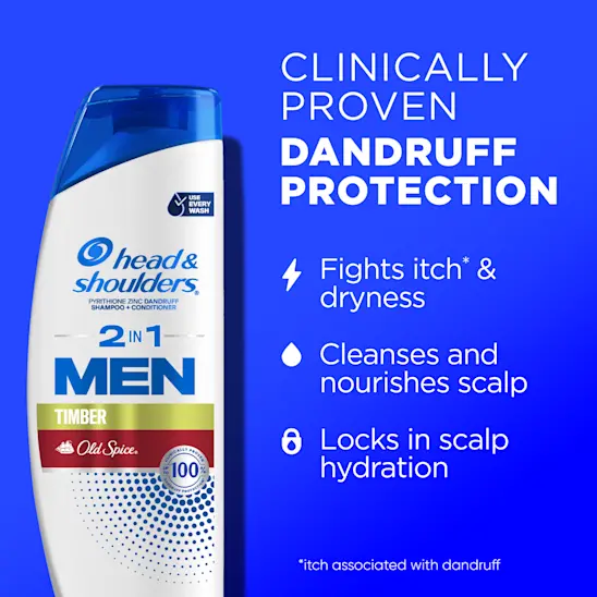 Head & Shoulders Mens 2 In 1 Dandruff Shampoo And Conditioner Old Spice Timber