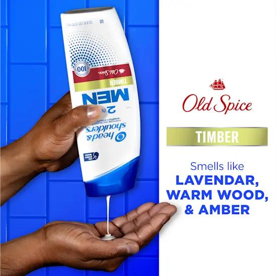 Head & Shoulders Mens 2 In 1 Dandruff Shampoo And Conditioner Old Spice Timber