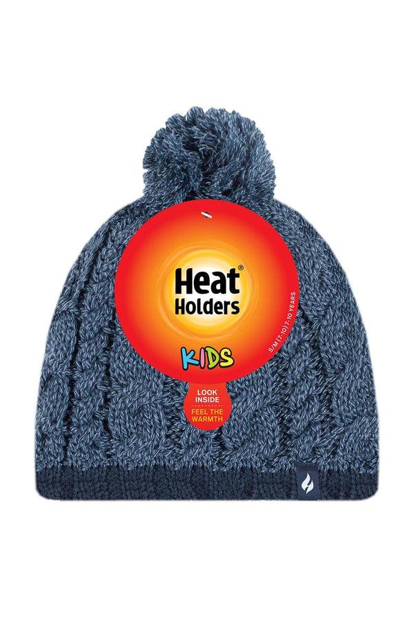 Heat Holders Kids' Pom Pom Hats Denim/Navy