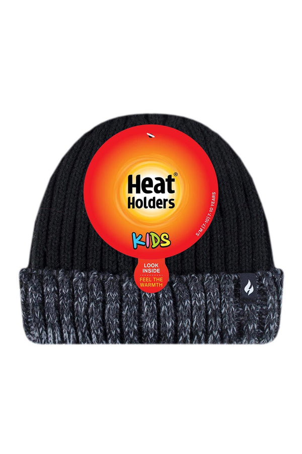 Heat Holders Kids' Roll Up Hats Black/Grey