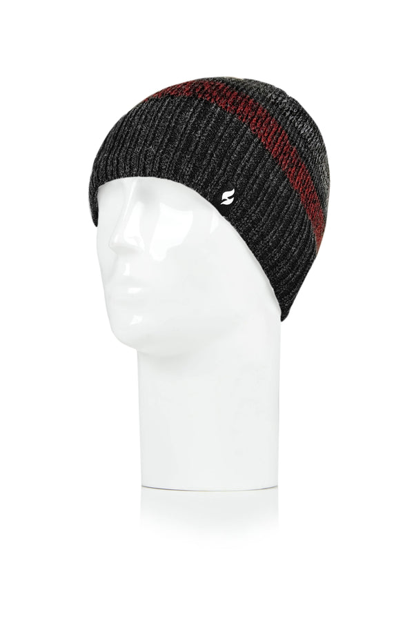 Heat Holders Men's Astor Twist Stripe Cap Black