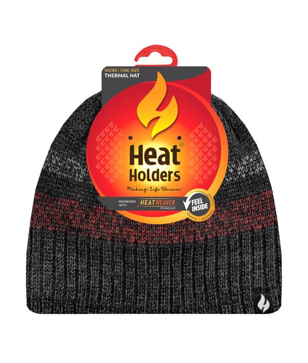 Heat Holders Men's Astor Twist Stripe Cap Black