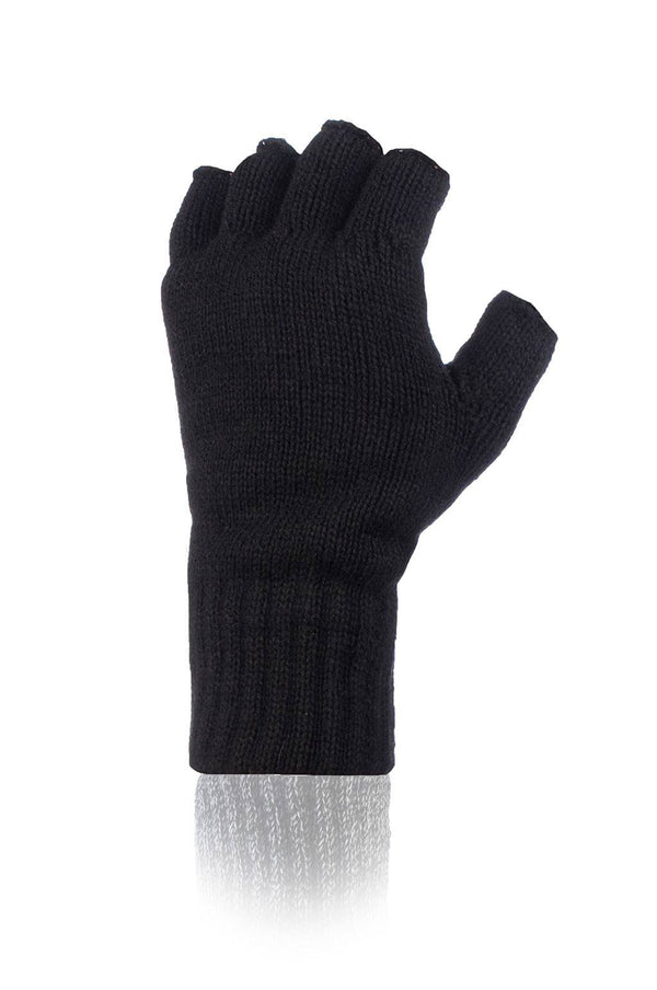 Heat Holders Men's Fingerless Gloves Black