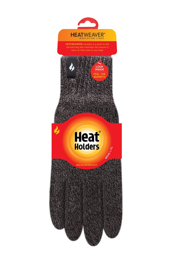 heat holders Men's Flat Knit Gloves Black