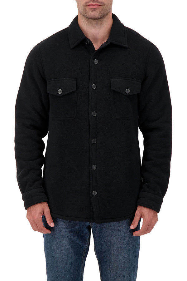Heat Holders Men's Jax Solid Shirt Jacket Black