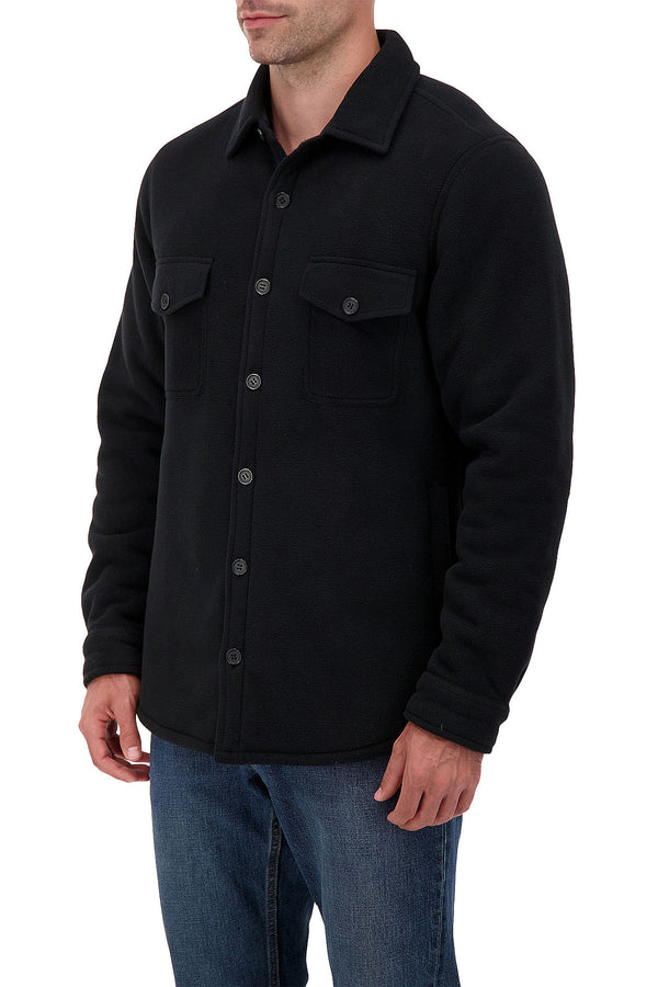 heat holders Men's Jax Solid Shirt Jacket Black