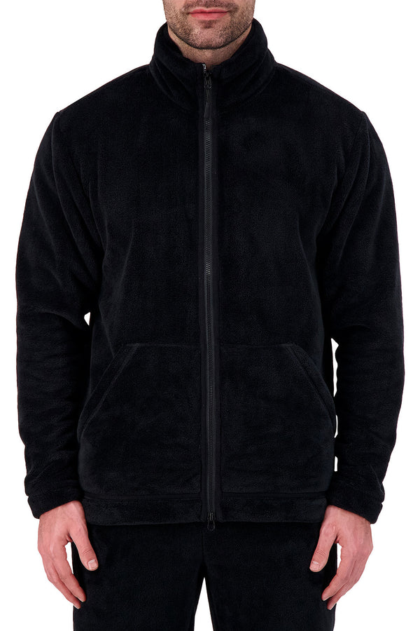 Heat Holders Men's Plush Zip-Front Jacket Black
