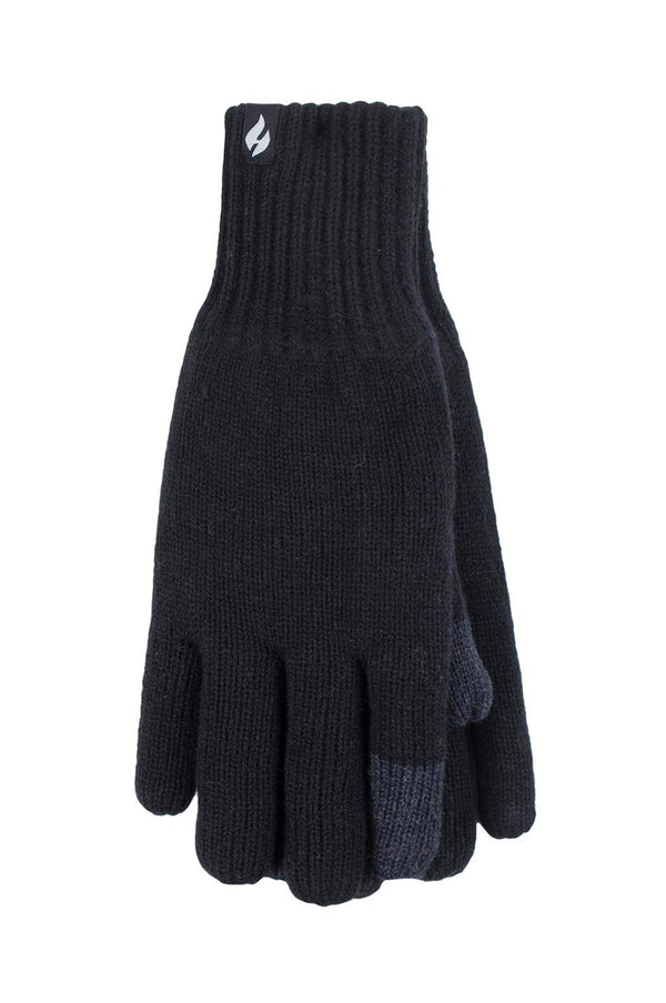 Heat Holders Men's Touch Screen Gloves Black