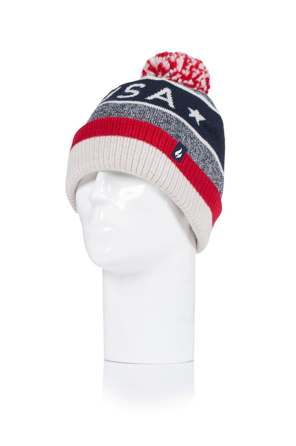 Heat Holders Men's USA Hat Red