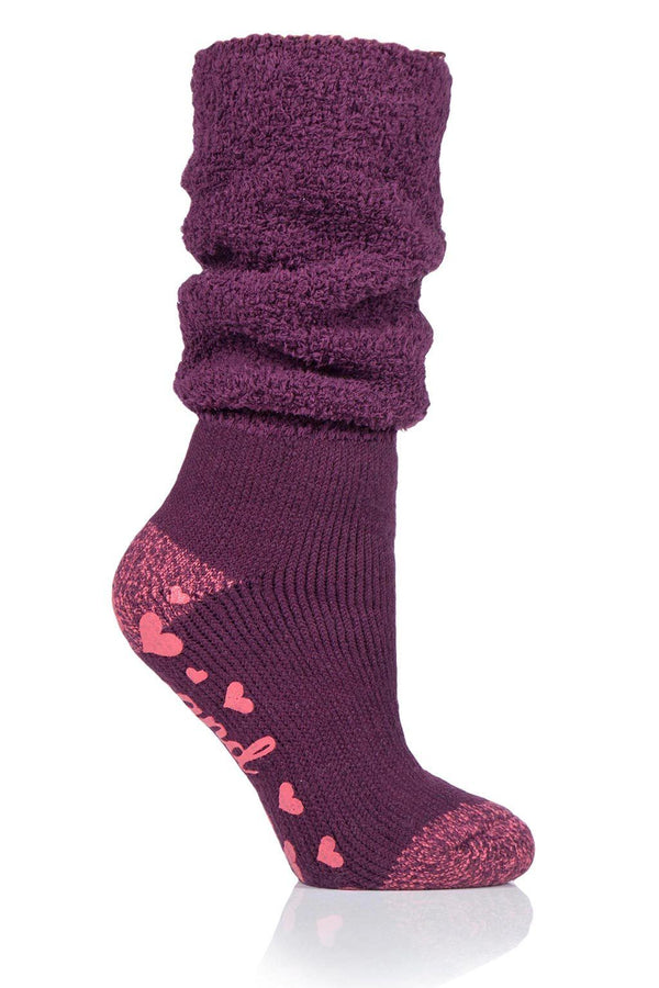 Heat Holders Women's Cozy Slouch Lounge Socks Wine