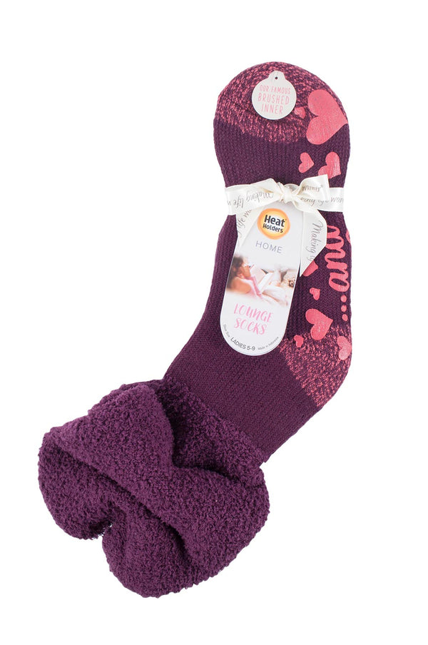 Heat Holders Women's Cozy Slouch Lounge Socks Wine