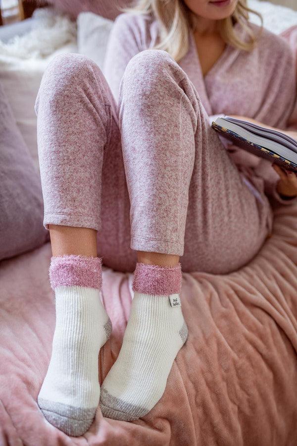 Heat Holders Women's Feather Top Sleep Socks Grey