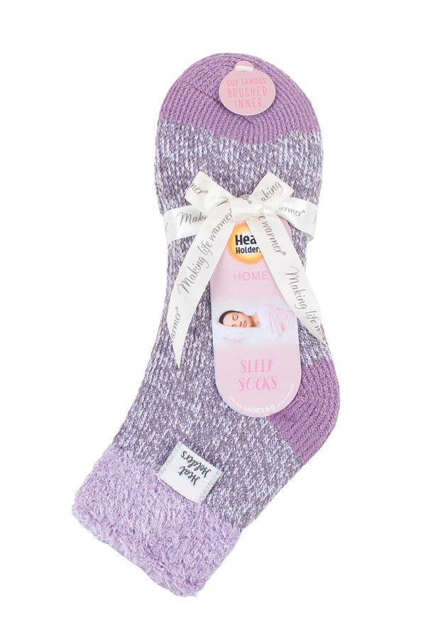 heat holders Women's Feather Top Sleep Socks Grey