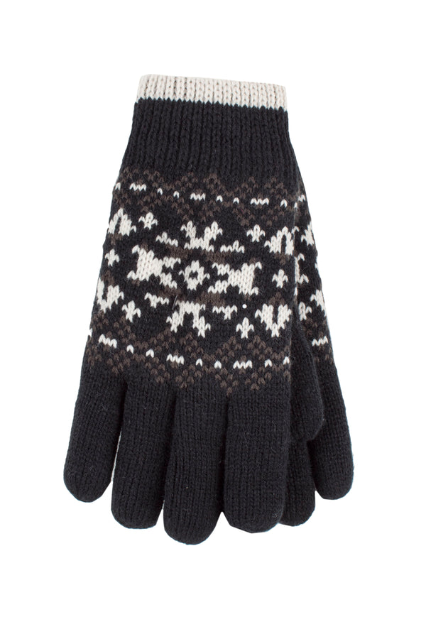 Heat Holders Women's Judith Fairisle Gloves Black