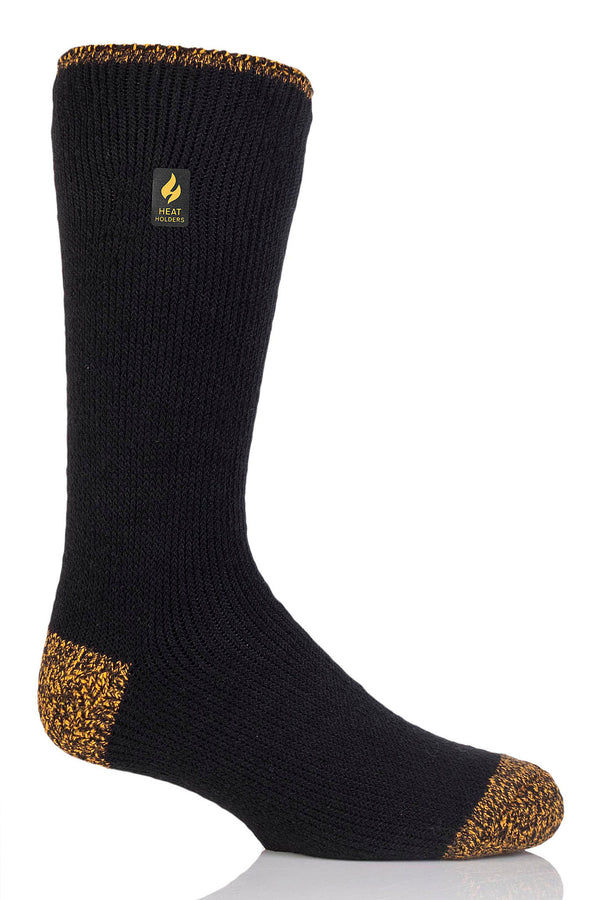 Heat Holders Heat Holders Worxx® Men's Big/Tall Bruce Contrast Long Socks Black/Yellow