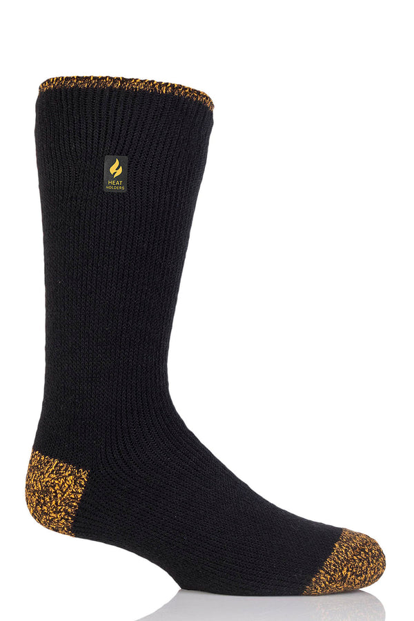 Heat Holders Heat Holders Worxx® Men's Big/Tall Hank LITE™ Contrast Socks Black/Yellow