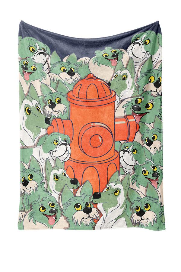Heat Holders Hero Worship Dog Print Personal-Sized Throw Matcha
