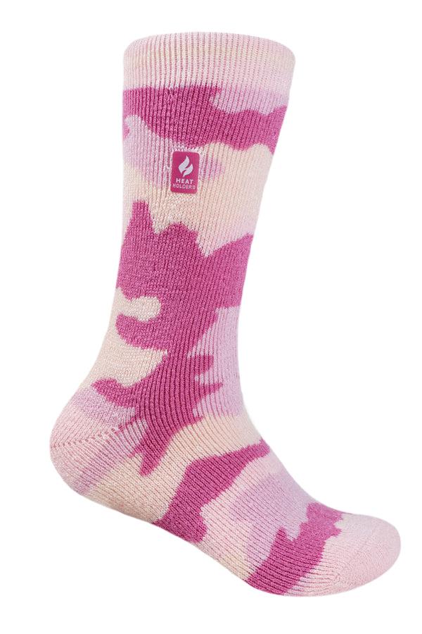 Heat Holders Kids' Angel LITE™ Camouflage Crew Socks Light Pink