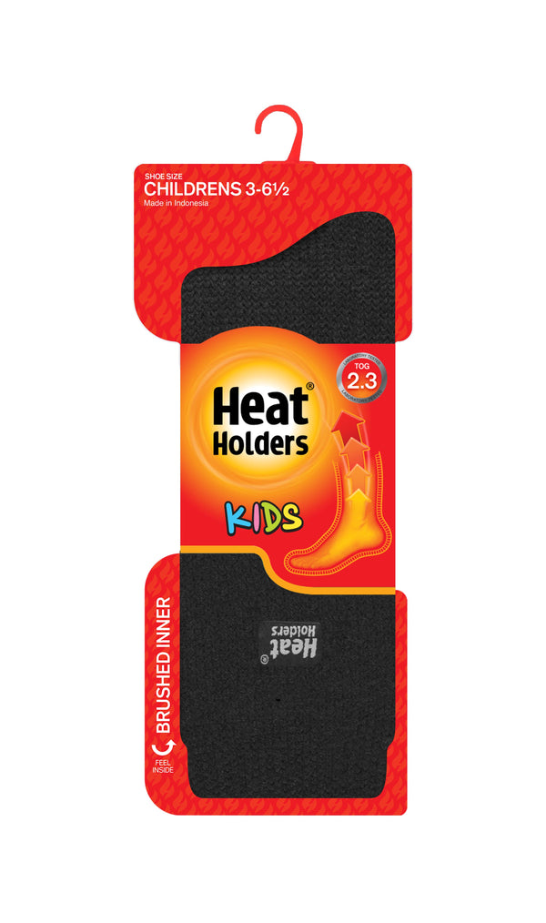 heat holders Kids' Charlotte ORIGINAL™ Solid Crew Socks Black