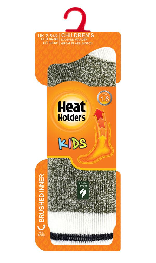 heat holders Kids' Ethan LITE™ Cream Block Twist Crew Socks Charcoal