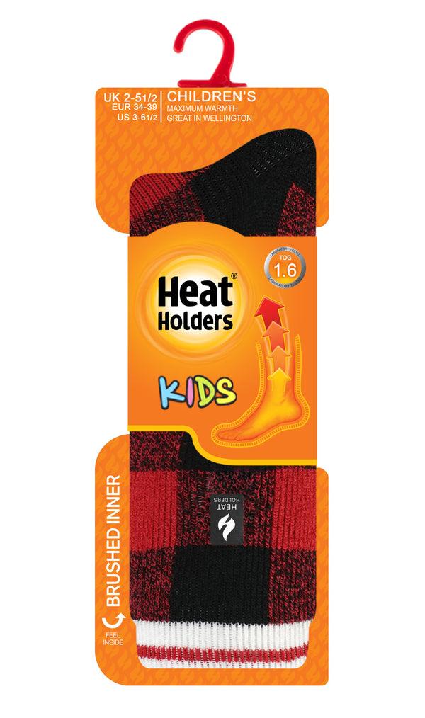 heat holders Kids' Owen LITE™ Plaid Slipper Sock Black
