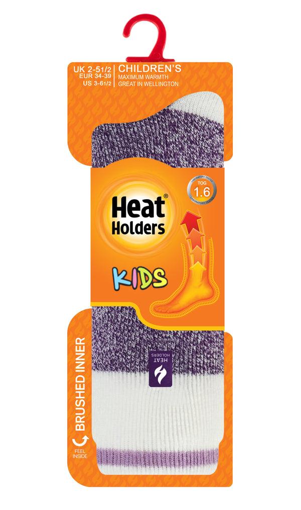 heat holders Kids' Remi LITE™ Cream Block Twist Crew Socks Purple