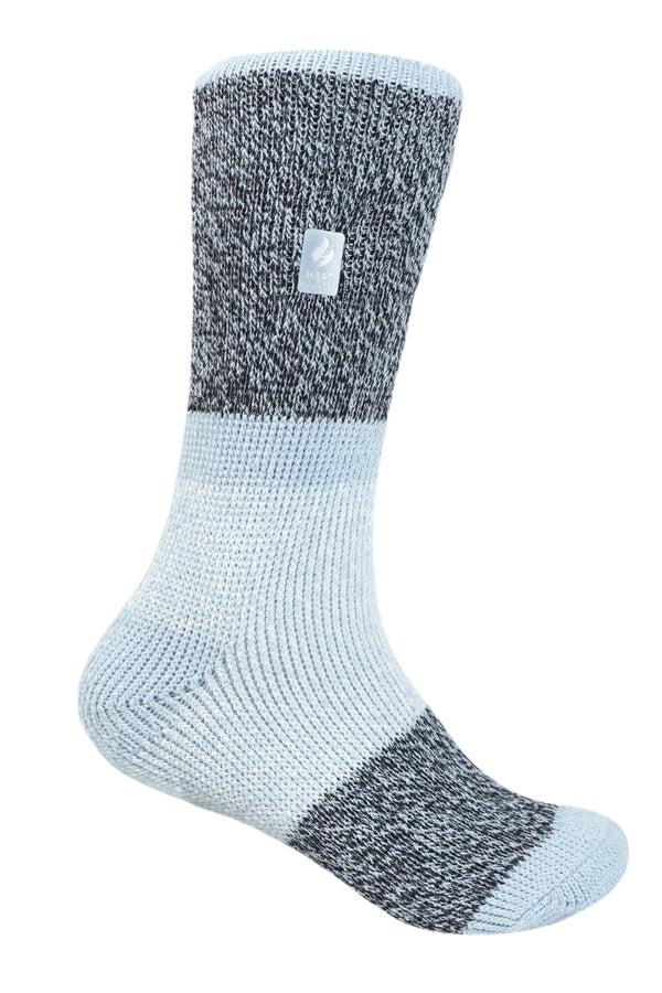 Heat Holders Kids' Scarlet ORIGINAL™ Block Twist Crew Sock Light Blue