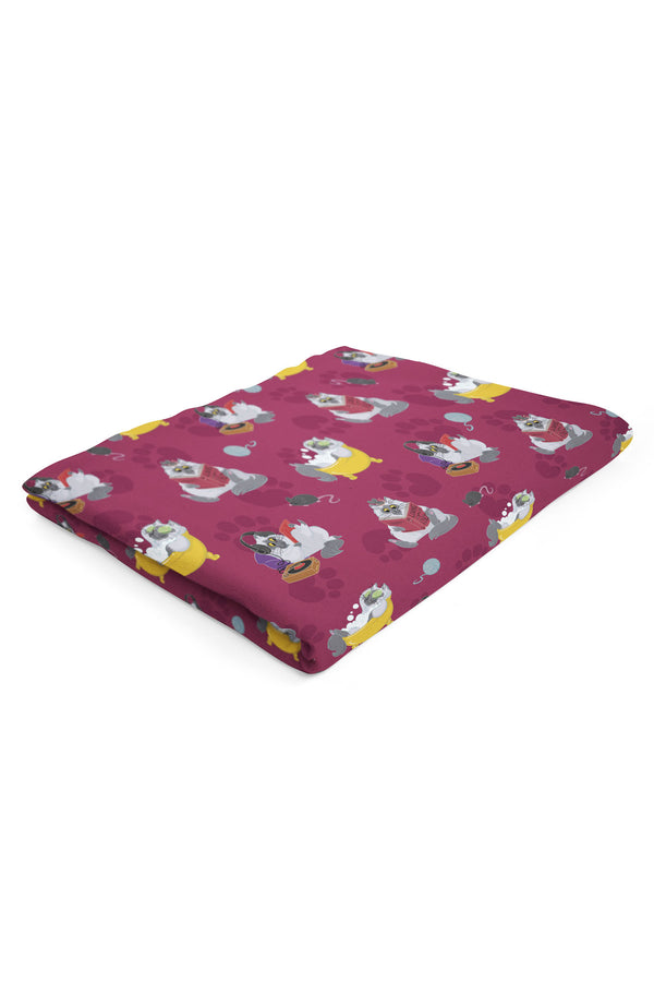 Heat Holders Lazy Kitty Oversized Throw/Blanket Raspberry