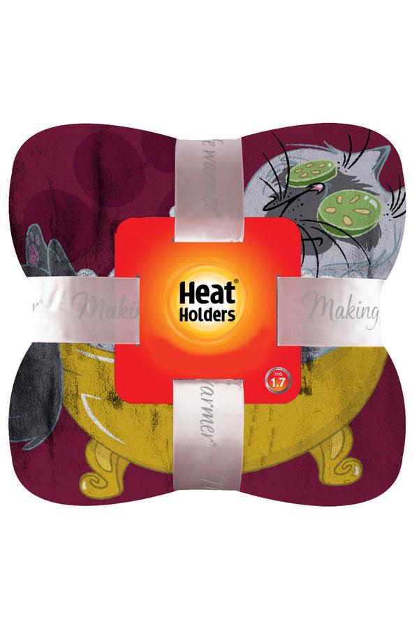 Heat Holders Lazy Kitty Oversized Throw/Blanket Raspberry