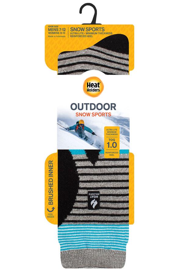 Heat Holders Men's Alpine ULTRA LITE™ Snowsports Long Socks Grey/Black/Green