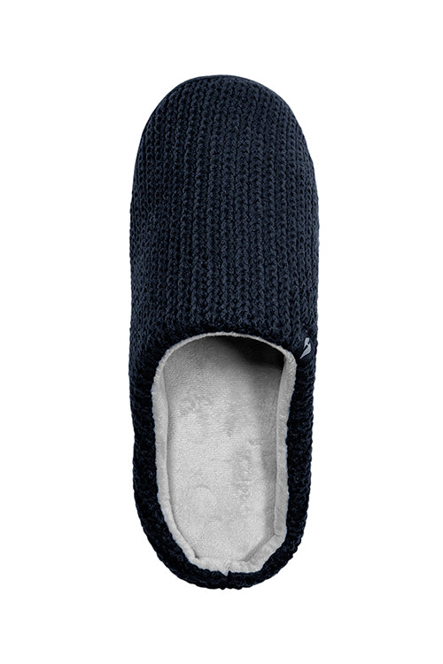 Heat Holders Men's Asher Rib Knit Scuff Slippers Black