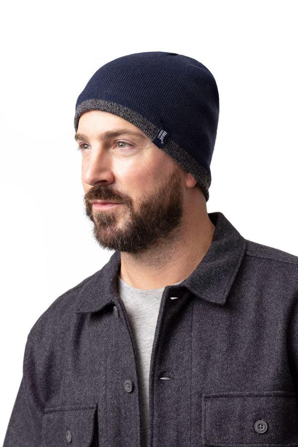 Heat Holders Men's Atlas Flat Knit Hat With Contrast Trim One Size