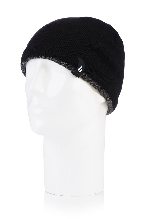Heat Holders Men's Atlas Flat Knit Hat With Contrast Trim One Size