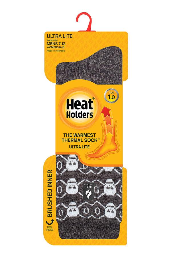 heat holders Men's Bones ULTRA LITE™ Twist Crew Socks Grey/White Bones