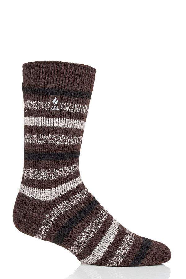 Heat Holders Men's Brian ORIGINAL™ Striped Crew Socks Brown
