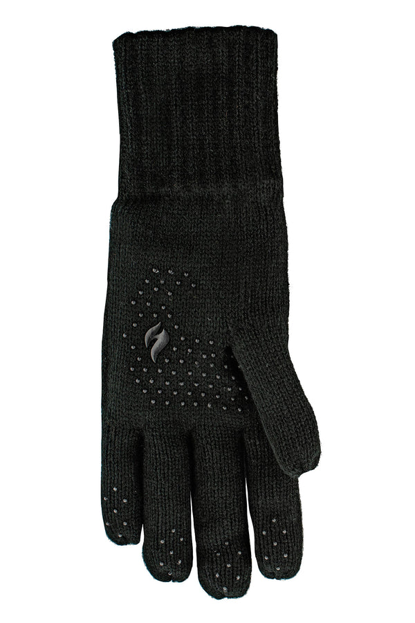 Heat Holders Men's Chase Flat Knit Silicone Grip Solid Glove Black