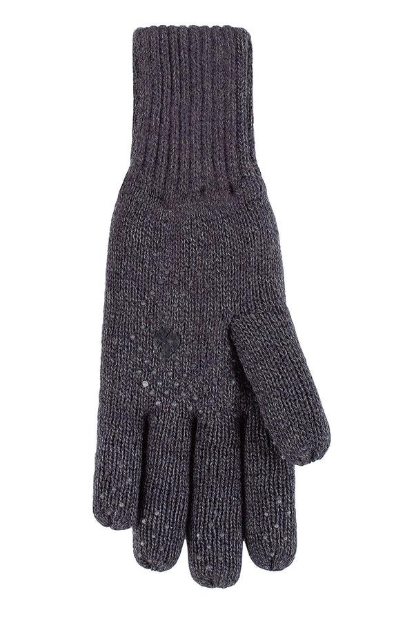 Heat Holders Men's Chase Flat Knit Silicone Grip Twist Glove Navy